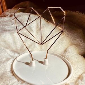 Rose Gold & White Jewelry Holder, Organizer by IMM Living | Geometric Heart